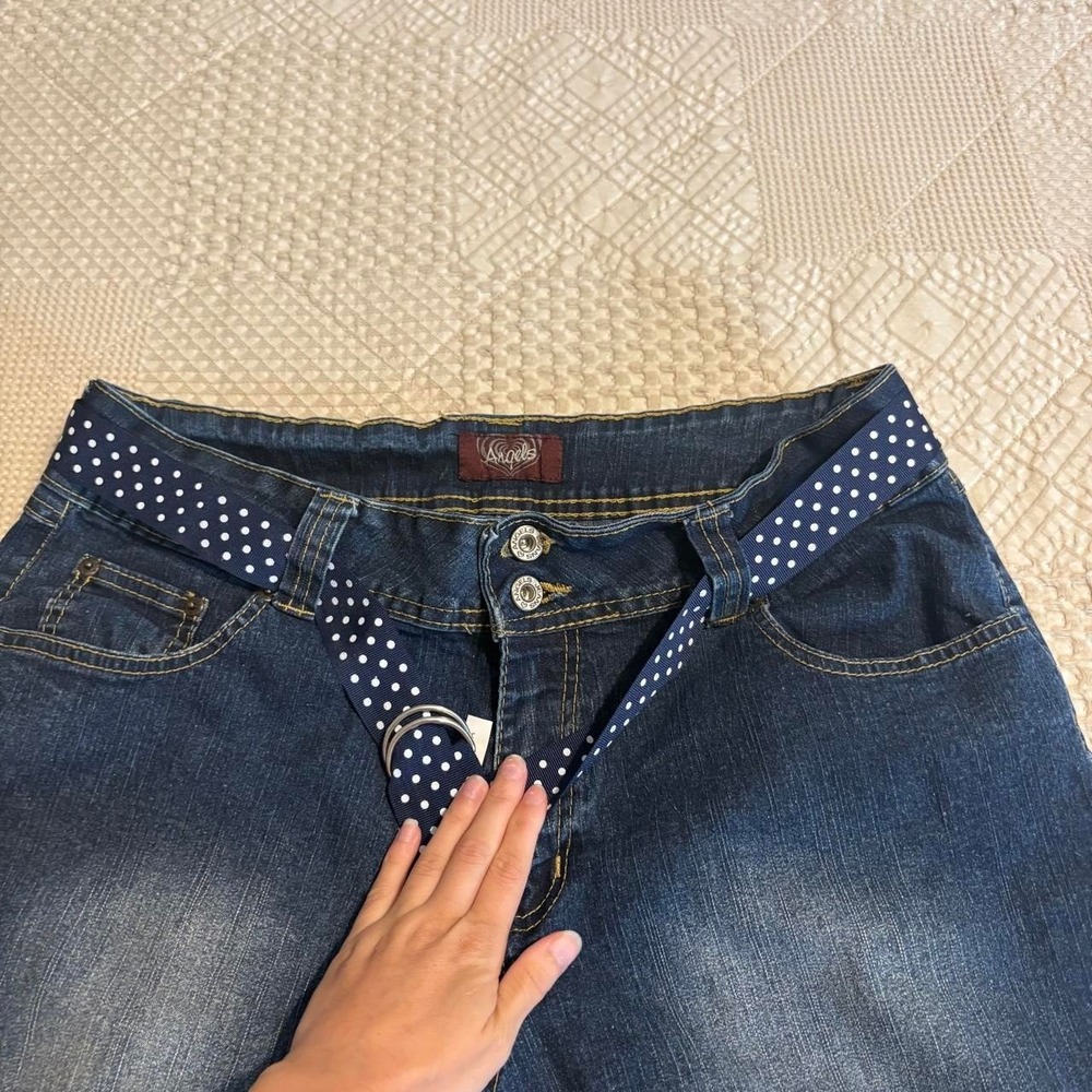 Y2K Angel's Blue Denim Capris - Picture 4 of 8